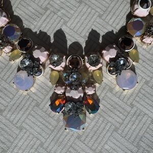 J. Crew Pink and Yellow Crystal Necklace